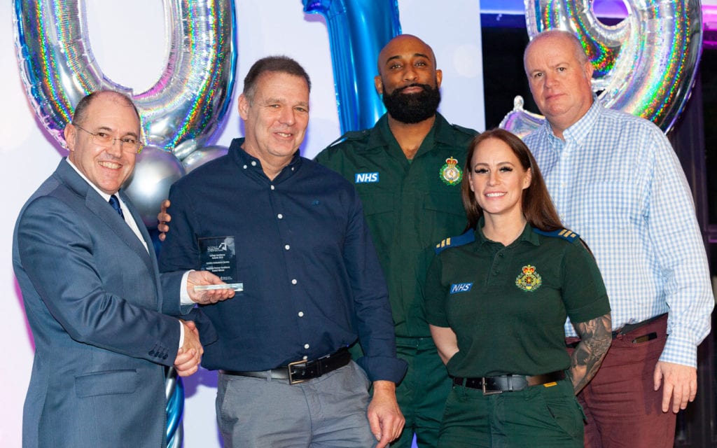 London Ambulance Service receiving their award from Kurt Hintz